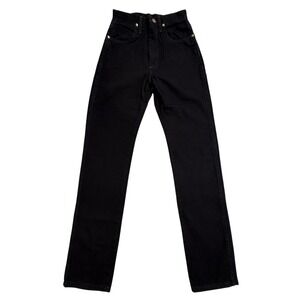 Wrangler Women's Black Jeans Cowboy Cut Size 25x34 Straight Leg Cotton Denim NWT
